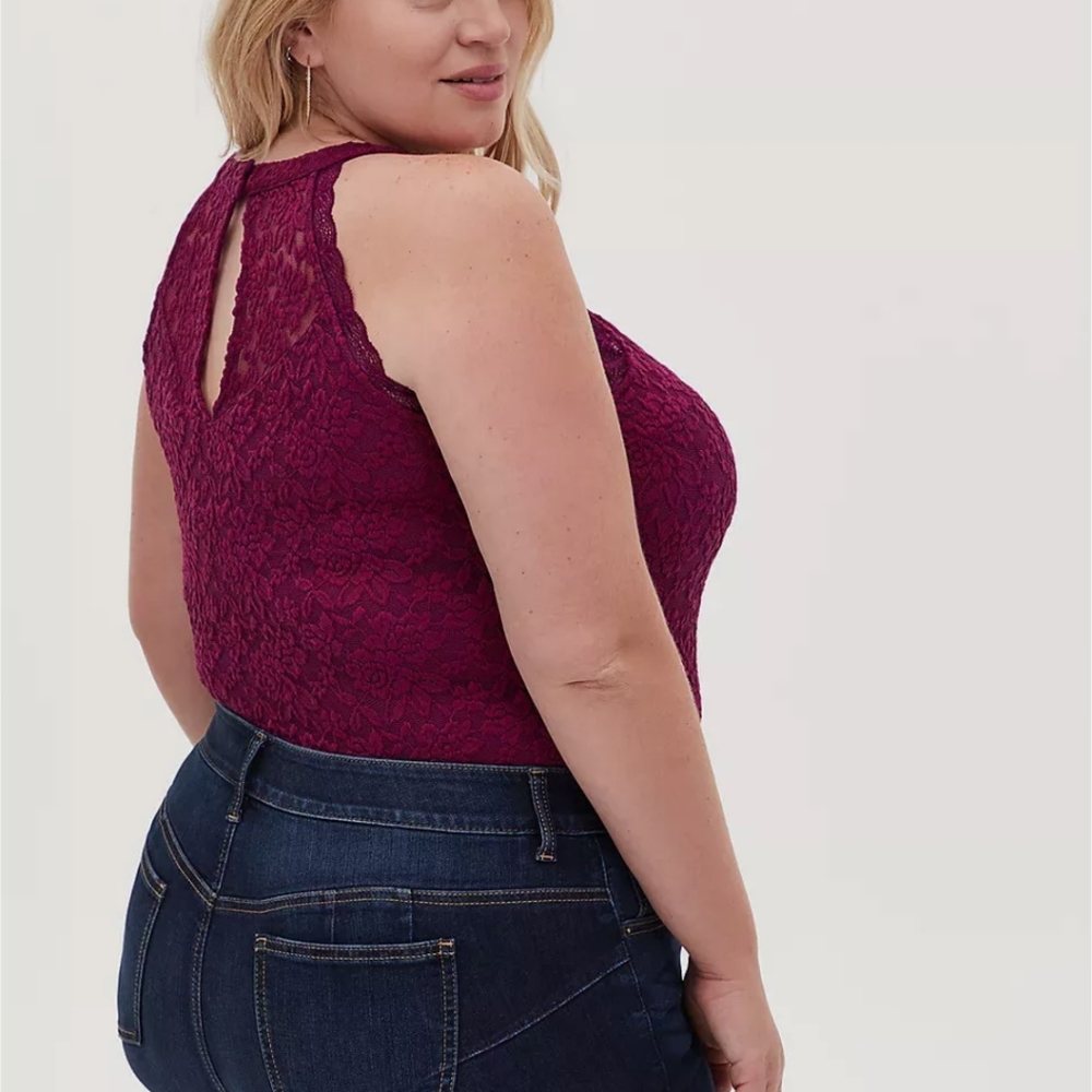 Torrid Burgandy Lace Bodysuit Size 4 - Picture 2 of 5